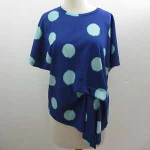 Zara  Polka Dot S/S Asymmetrical Blouse SML